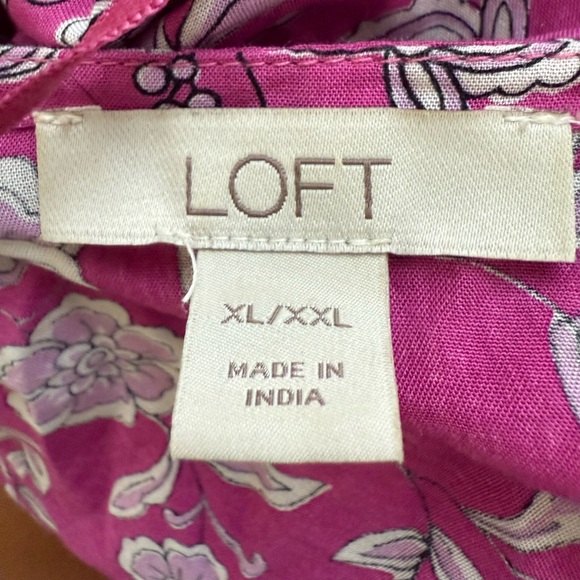 LOFT Pink Floral Kimono Cardigan Robe | Boho Chic XL XXL - Picture 7 of 9